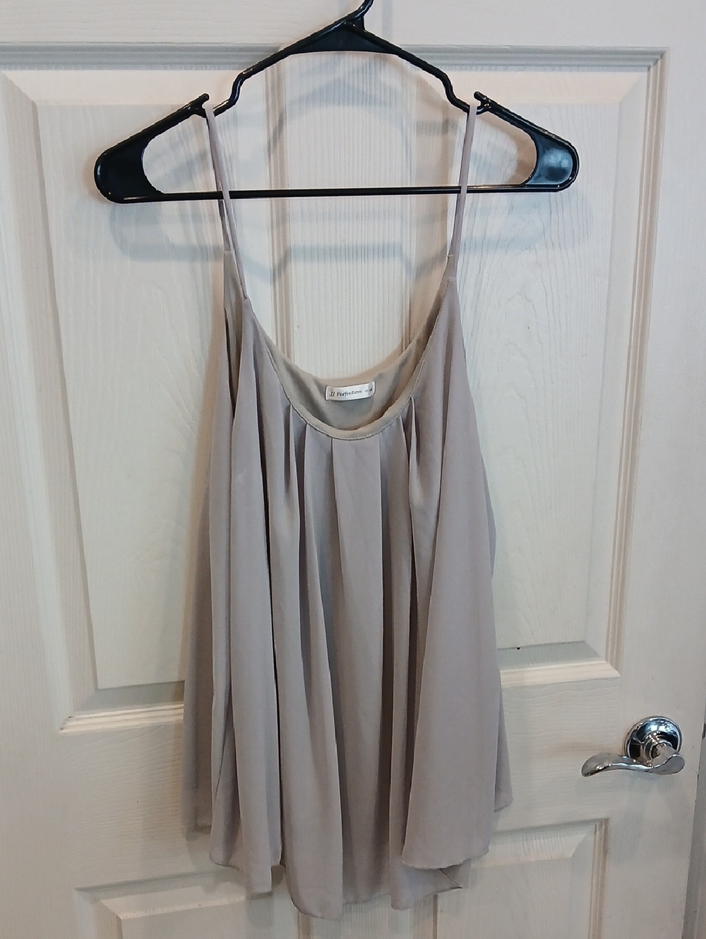 Perfection Neutral Taupe Pleated Sleeveless Camisole